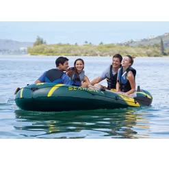 BATEAU GONFLABLE INTEX SEAHAWK 4 + 2 RAMES + GONFLEUR -Kayak Soldes bateau gonflable intex seahawk 4 2 rames gonfleur 3