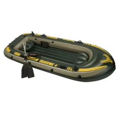 BATEAU GONFLABLE INTEX SEAHAWK 4 + 2 RAMES + GONFLEUR -Kayak Soldes bateau gonflable intex seahawk 4 2 rames gonfleur 4