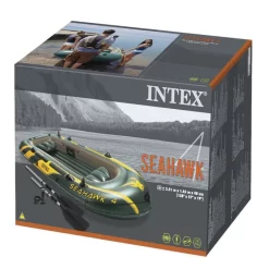 BATEAU GONFLABLE INTEX SEAHAWK 4 + 2 RAMES + GONFLEUR -Kayak Soldes bateau gonflable intex seahawk 4 2 rames gonfleur 5