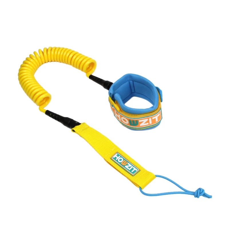 LEASH DE SUP HOWZIT COIL JAUNE/BLEU 9' 2 LEASH DE SUP HOWZIT COIL JAUNE/BLEU 9' – Image 2