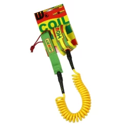 LEASH DE SUP HOWZIT COIL RASTA 9' -Kayak Soldes leash de sup howzit coil rasta 9 1 4