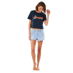 T-SHIRT RIP CURL GOLDEN STATE CROP BLEU MARINE FEMME -Kayak Soldes t shirt rip curl golden state crop bleu marine femme 4